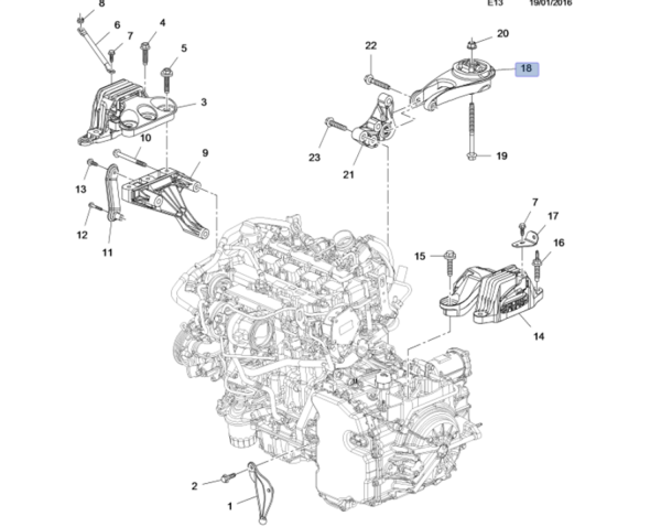 Opel İnsignia B 1.6 Dizel Şanzuman Arka Kulağı Ytt Marka Y1339