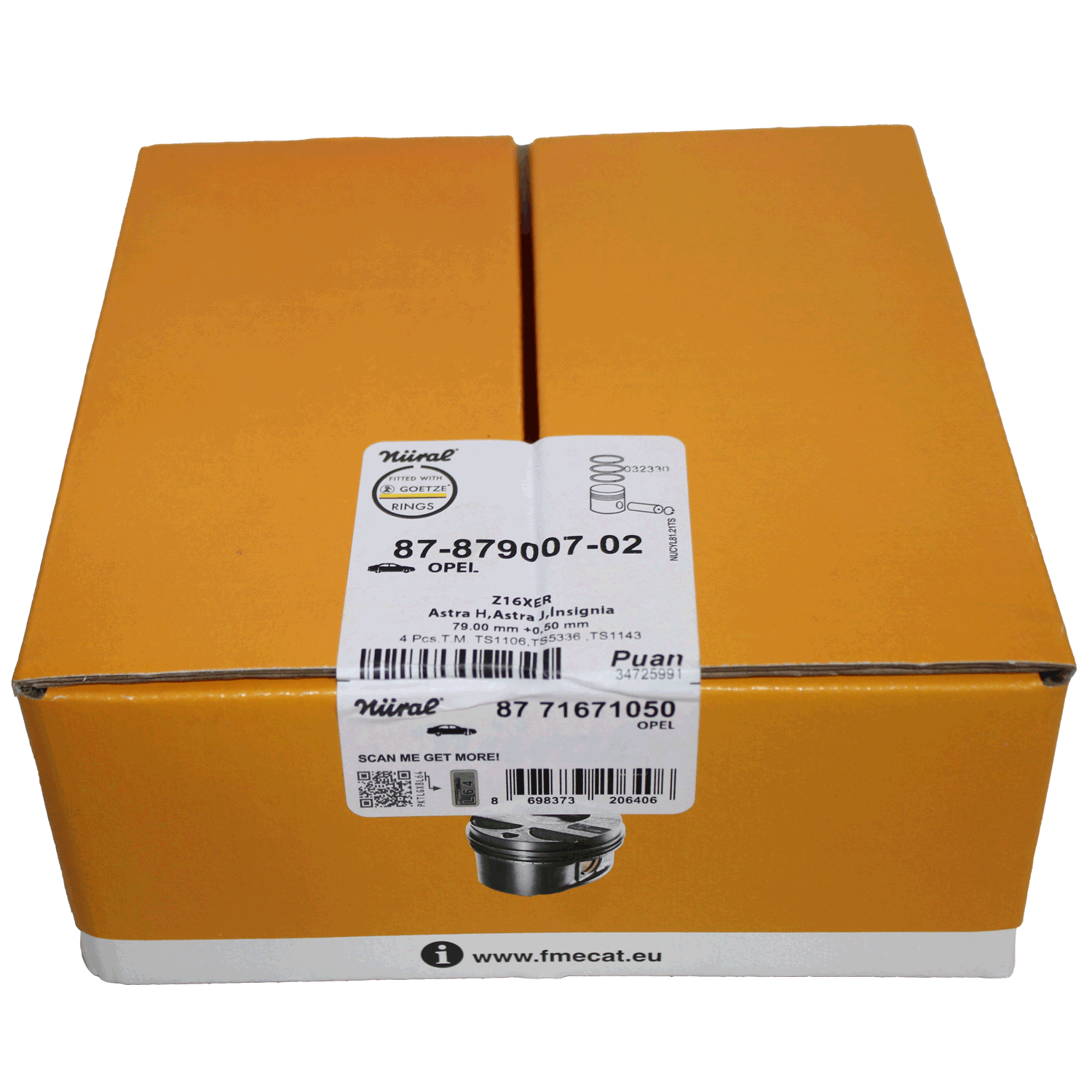 Opel Astra H 1.6 Benzinli (A16XER-Z16XER) 0.50 Piston Segman Takımı Göetze Nural