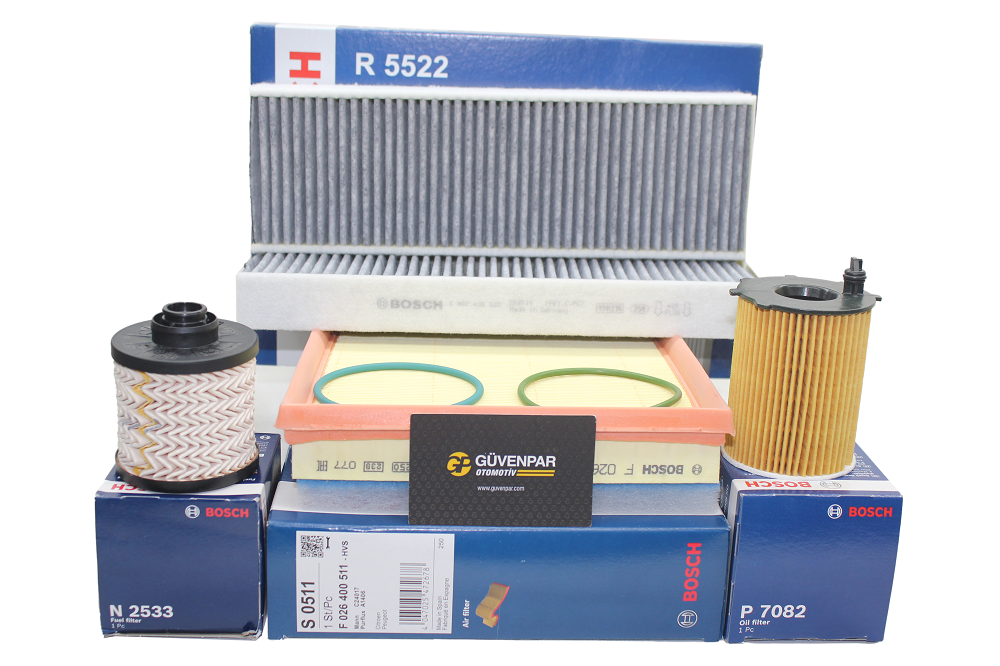 Opel Grandland 1.6 Dizel Motor Bakım Filtre Seti Bosch Marka