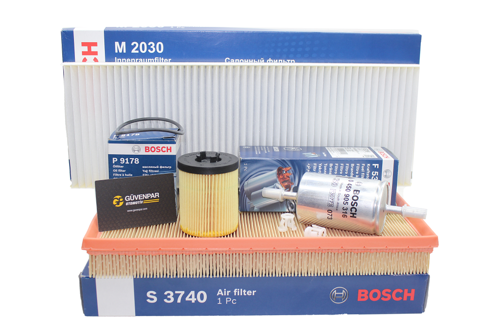 Opel Vectra B 2.5 (X25XE) Benzinli Bakım Filtre Seti Bosch Marka