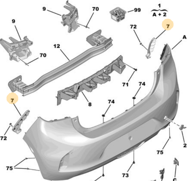 Opel Corsa F Arka Tampon Braketi Sağ Psa Marka 9829543780