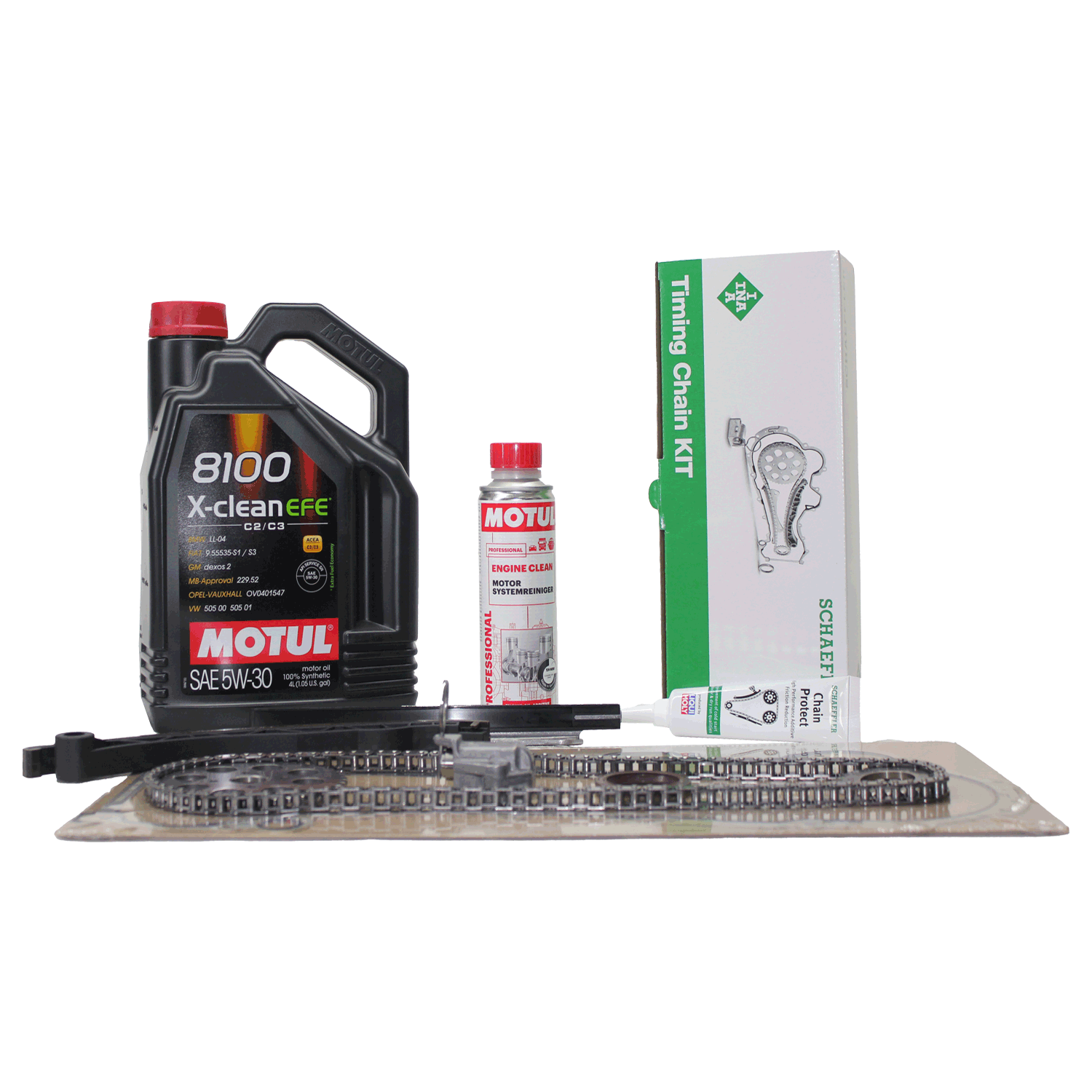 Opel Corsa C 1.3 Dizel Zincir Seti İNA Contalı-Motul 8100 X Clean Efe 5w30 Dexos 2-Motul Engine Clean Motor İçi Temizleyici 300 ML