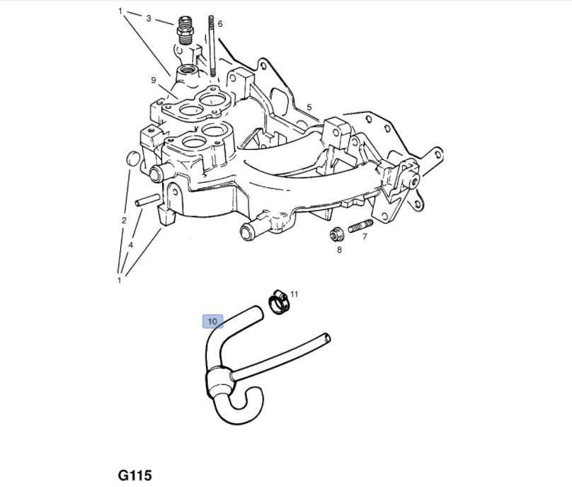 Opel Vectra A 1.8 Motor Emme Manifold Hortumu Ytt Marka Y10511
