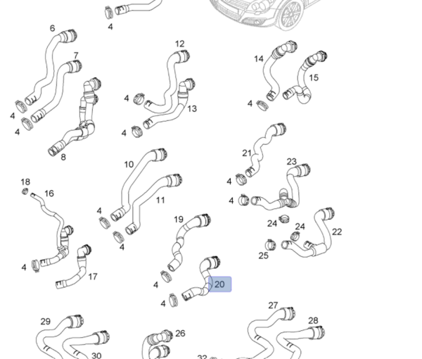 Opel Astra H 1.3 Benzinli Motor Kalorifer Çıkış Hortumu Ytt Marka Y11626
