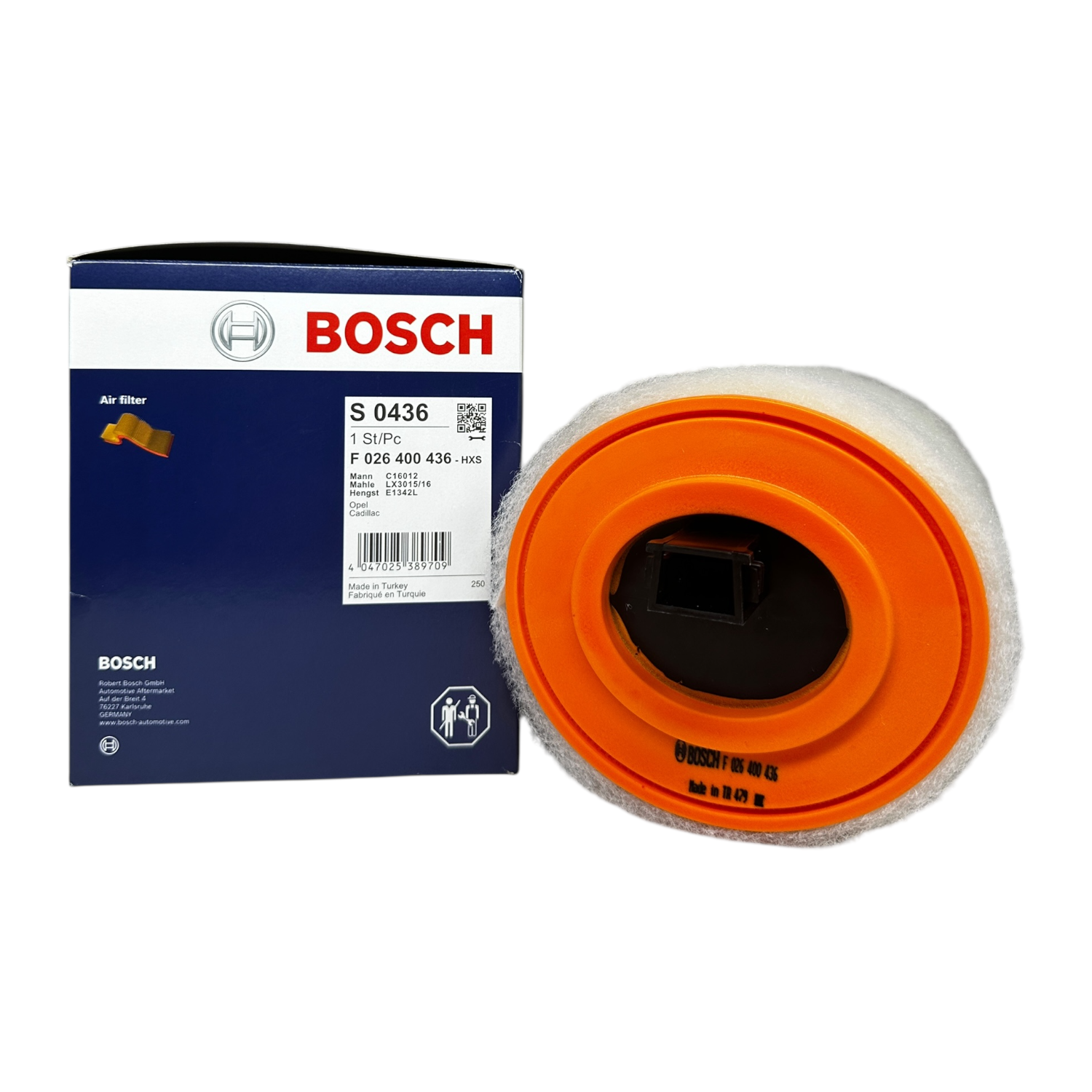 Opel Astra K 1.0 Benzinli Motor (Süngerli) Hava Filtresi Bosch Marka