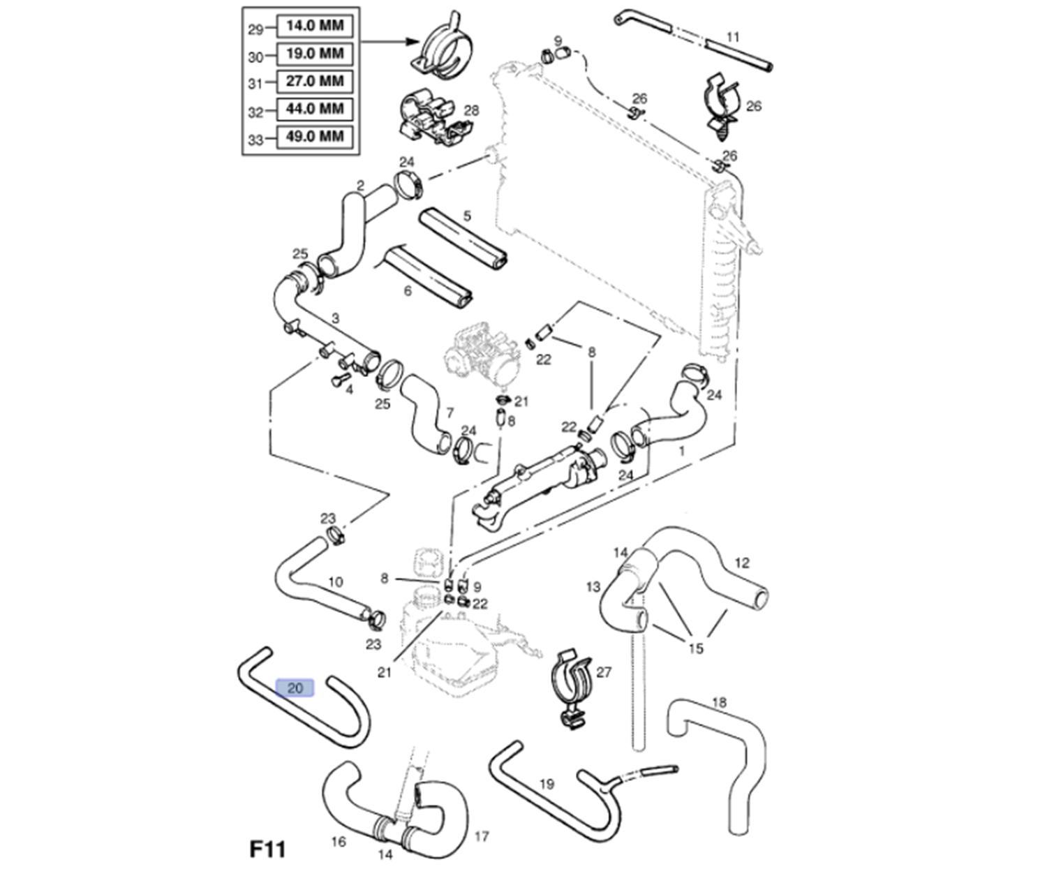 Opel Vectra B  1.6 Benzinli Motor Termostat Hortumu Ytt Marka Y10573