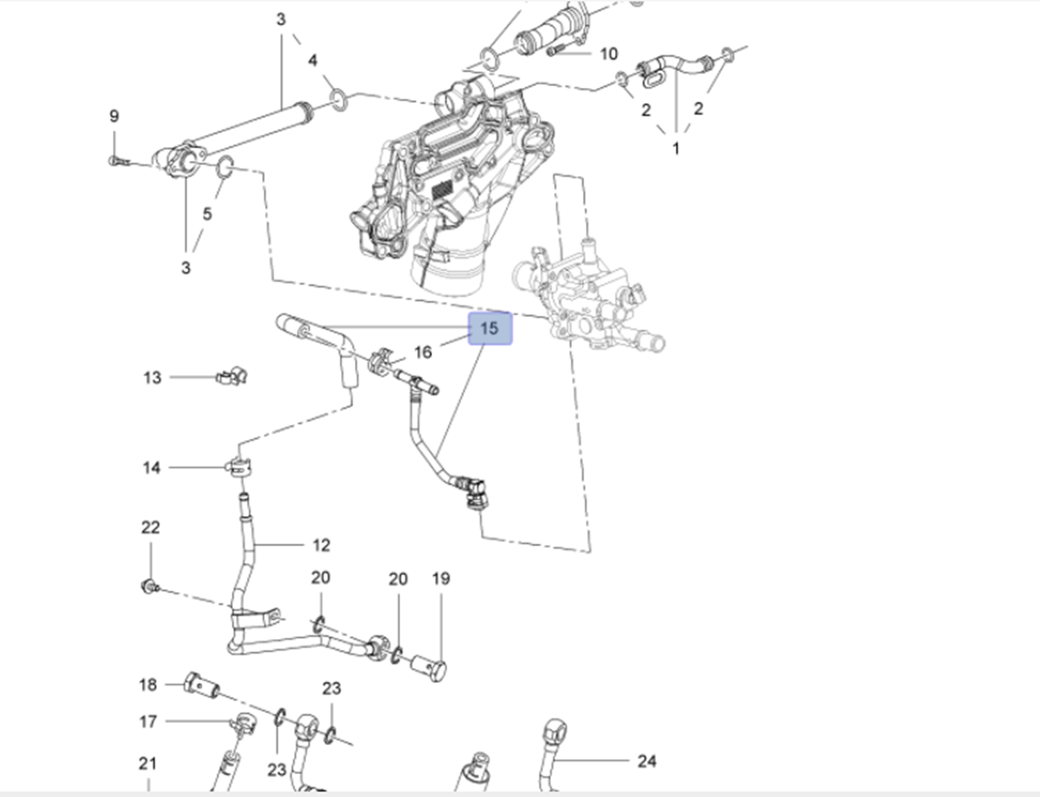 Opel İnsignia A16LET Motor Turbo Kompresör Su Geri Dönü Borusu İthal Ürün 0500601