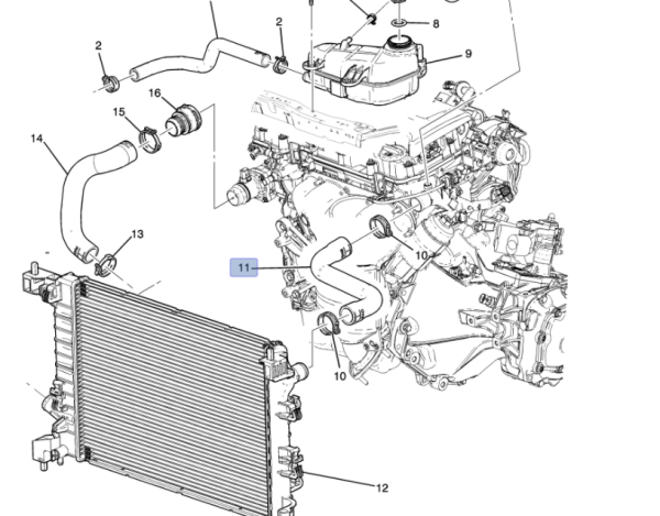 Chevrolet Aveo T300 1.2-1.4 Radyatör Giriş Hortumu Yılpar Marka Y-18861