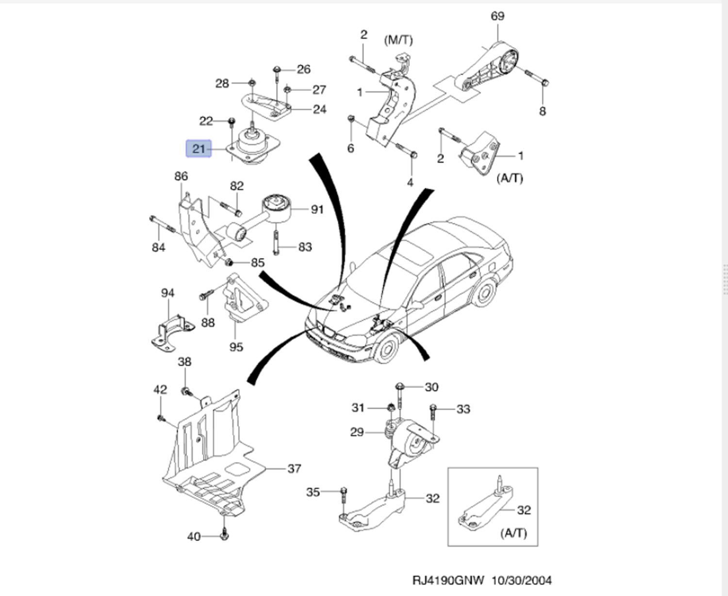 Chevrolet Lacetti 1.4-1.6 Motor Sağ Motor Kulağı Mette Marka 668M6299