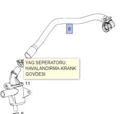 Opel Astra H Z13DTH Motor Karter Havalandırma Hortumu İbraş Marka 21228