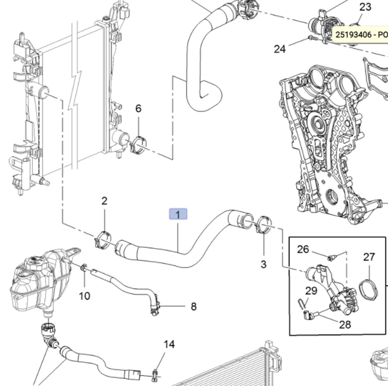 Opel Corsa E 1.2-1.4 Benzinli Motor Radytaör Giriş Hortumu Bsg Marka 65-700-613