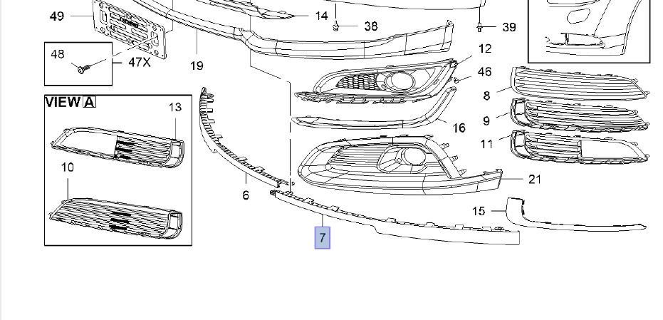 Opel İnsignia A Makyajlı Ön Tampon Alt Lastiği Sol Psa Marka 22787166