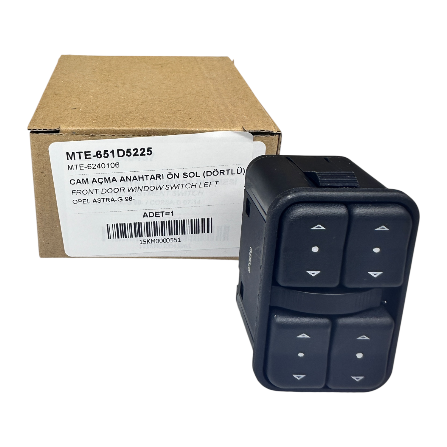 Opel Astra G Cam Açma Düğmesi Sol Dörtlü Mette Marka 651D5225
