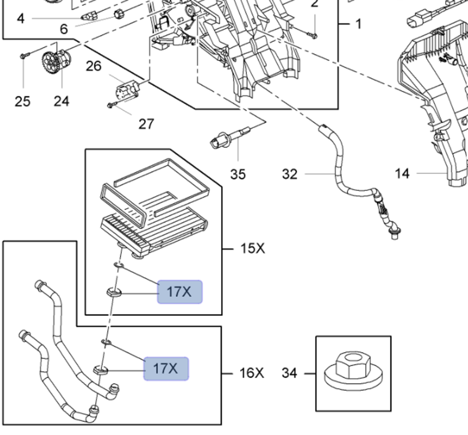 Opel Meriva B Kalorifer Radyatörü Bağlantı Kelepçe Takımı Psa Marka 93190977