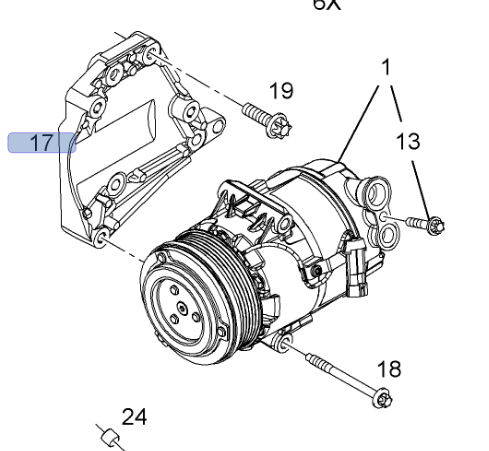 Opel Astra H 1.3 Dizel Motor Klima Komprasör Bağlantı Braketi Mette Marka 754K4234