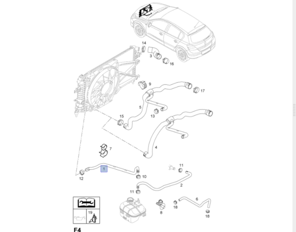 Opel Zafira B Yedek Su Depo Hortumu İbraş Mark 21231