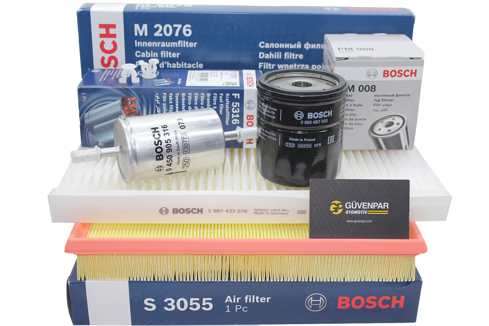 Opel Corsa C 1.4 (Z14XE) Benzinli Motor Bakım Filtre Seti Bosch Marka