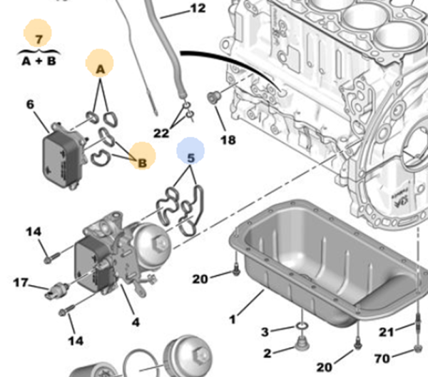 Opel Crossland  1.5 Dizel Motor Yağ Soğutucu Conta Takımı Psa Marka 9814294680
