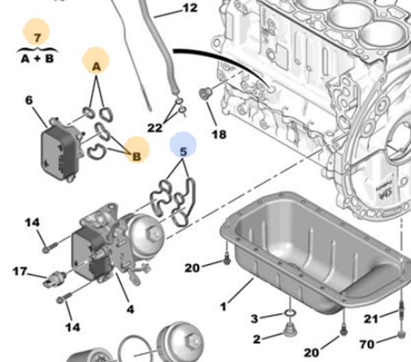 Opel Grandland  1.5 Dizel Motor Yağ Soğutucu Conta Takımı Psa Marka 9814294680