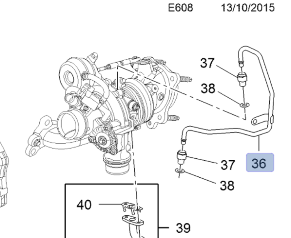 Opel Astra K B16SHT-D16SHT Motor Turbo Yağlama Borusu Psa Marka 55569223
