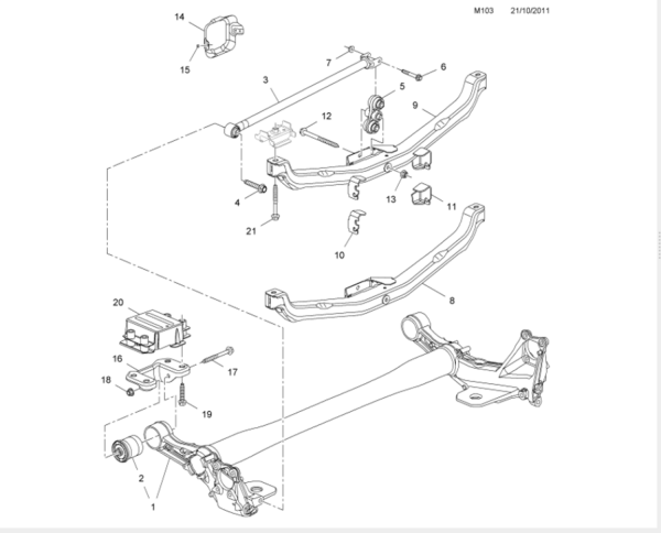 Opel Astra J Arka Dingil Denge Kolu Mette Marka 754K6221