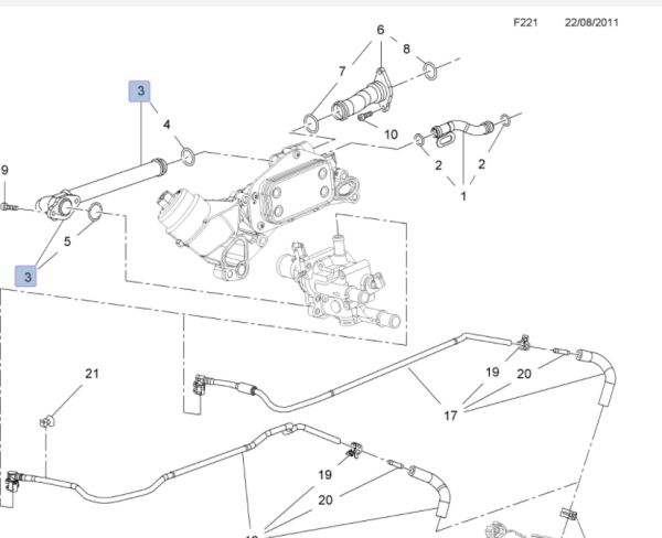 Opel İnsignia A16XER Motor Yağ Soğutucu Boru Mette Marka MTK-754K5311