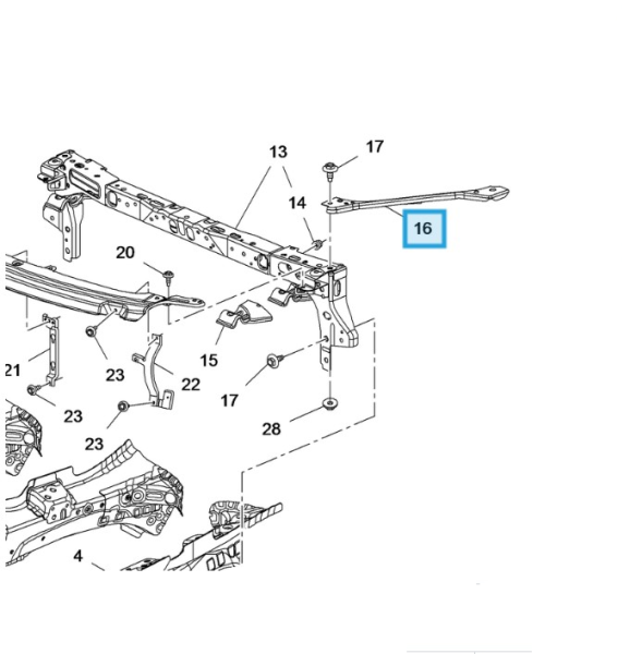 Opel Astra K Ön Panel Destek Sacı Sağ Psa Marka 39157771