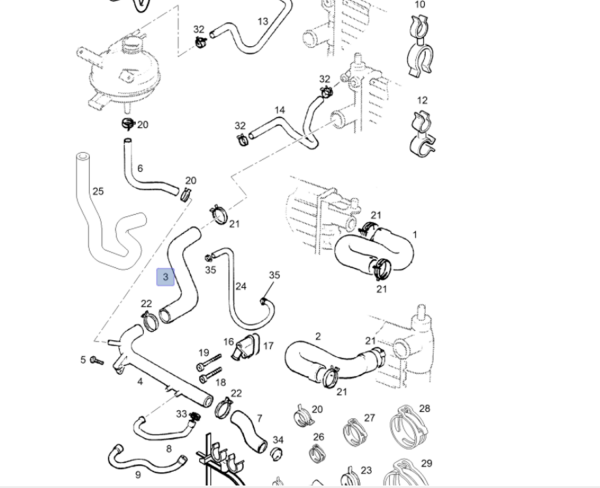 Opel Tigra A X1.6XE Radyatör Çıkış Hortumu YTT Marka Y1054