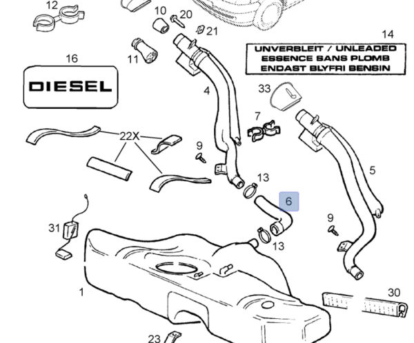 Opel Asra G Yakıt Dolum Hortumu YTT Marka Y11562