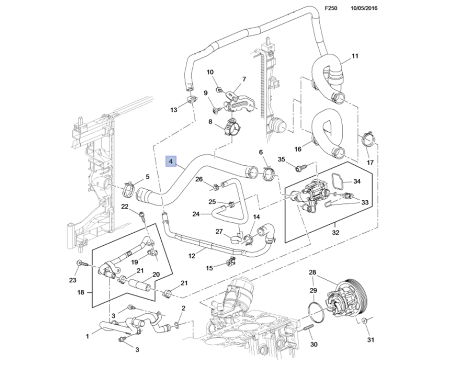 Opel Astra J 1.3 Dizel Motor Radyatör Giriş Hortumu İbraş Marka IBR-21297