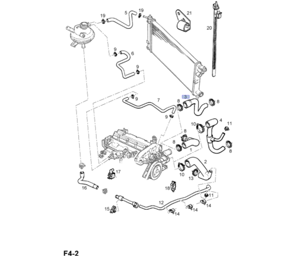Opel Corsa B X12XE Otomatik Klimasız Radyatör Giriş Borusu YTT Marka Y11576