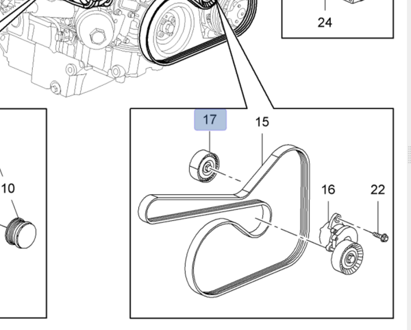 Opel İnsignia A 2.0 Dizel Motor V Kayışı Avare Bilya Psa Marka 55494332
