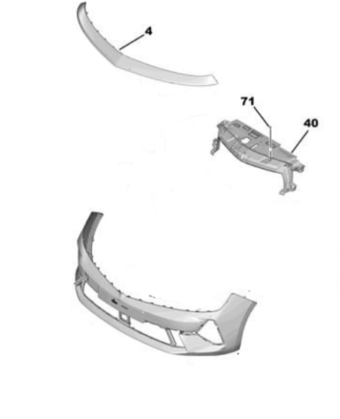 Opel Astra L Ön Tampon Üst Kaplaması Psa Marka 168403481T
