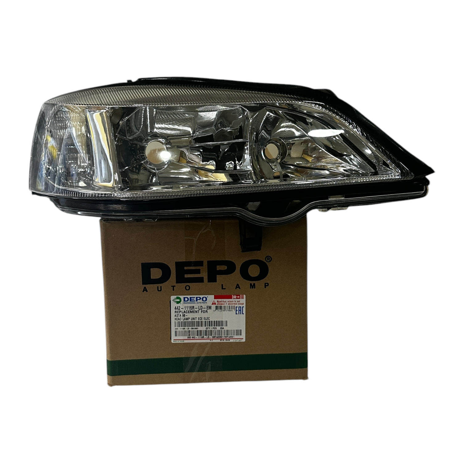 Opel Astra G Sağ Far Beyaz cam Depo Marka  442-1116R-LD-EM