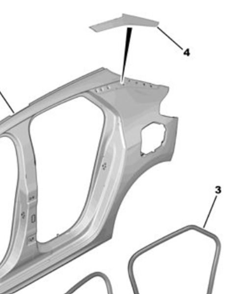 Opel Corsa F Sağ Arka Çamurluk Üst Çıtası Psa Marka 9829996780
