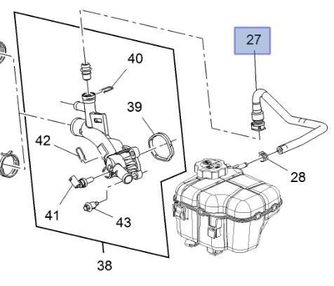 Opel Zafira C A14NET Benzinli Motor Gaz Boşaltma Hortumu Rapro Marka 18533