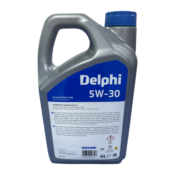 Delphi Marka Motor Yağı Partiküllü 5W30 Prestige Super Plus D-DR Tam Sentetik Dexos 2 4/Litre