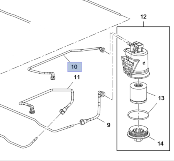 Opel Astra J 1.3 Dizel Motor Mazot Filtre Hortumu İbraş Marka 21099
