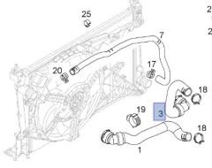 Opel Corsa D Radyatör Çıkış Borusu Z13DTJ İbraş Marka IBR-21225