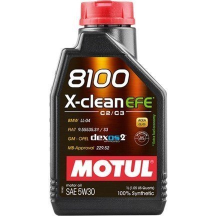 Motul 8100 X-Clean Efe 5W30 Dexos2 Partiküllü Motor Yağı 1LT