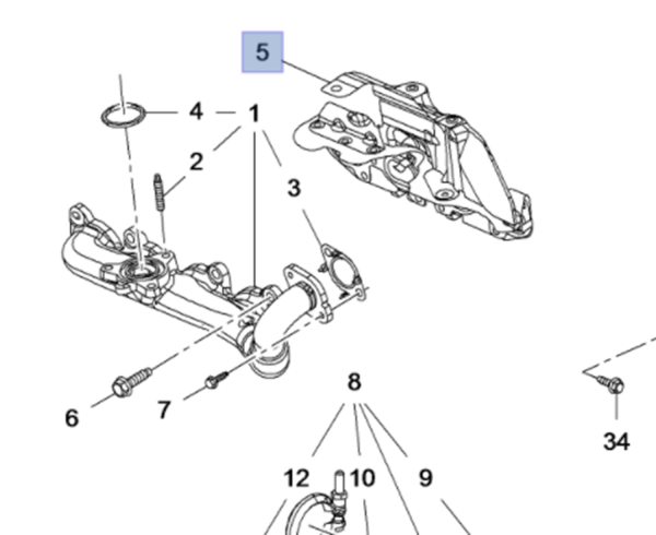 Opel Mokka 1.6 Dizel Motor Egzos Manifolt Contası Elring Marka ELR-894.772
