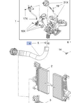 Opel Zafira C 1.4 Turbo Benzinli Motor Emme Turbo Hortumu Sağ Psa Marka 13419572
