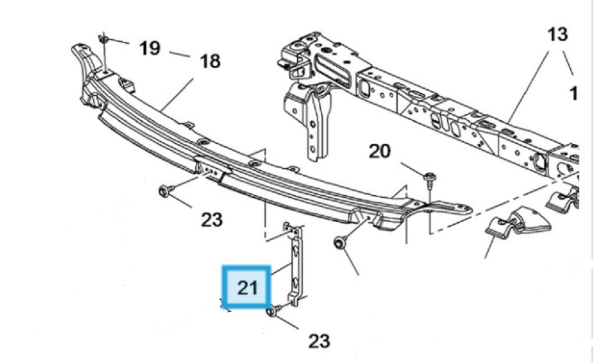 Opel Crossland X Arka Tampon Braketi Sağ Ürün Psa Marka YQ00723780